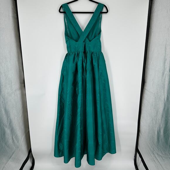 Sachin + Babi Kenzia Plunge Full Length Embellished Moire Taffeta Gown 10 - Picture 6 of 11